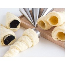 EkoAlışverişDünyam Kornet Kurabiye Şekil Verici - Paslanmaz  Korneo Kalıbı 6 Lı