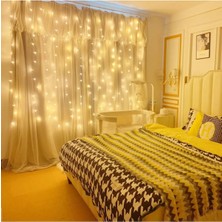 EkoAlışverişDünyam 8 Fonksiyonlu Peri Perde LED Uzaktan Kumandalı Günışığı Perde Peri LED (3 mt x 3 Mt)