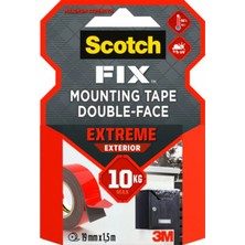 3m Scotch-Fix Extreme Orjinal Dış Mekan Montaj Bandı Çift Taraflı Güçlü Bant 19 mm x 1,5 M 10 kg