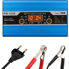 Powermaster PM-1230A 12 Volt 30 Amper LCD Ekranlı Akıllı Akü Şarj Cihazı