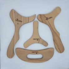 Macgon Ahşap   Terapi ve Selülit 4'lü Masaj Aleti Seti