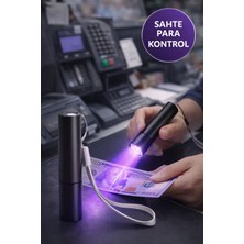 Medushop USB Şarjlı Uv El Feneri Mini Cep Boy Mor Işık Oje Kurutucu Para Kontrol Dedektörü LED