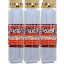 Tek-İş 3 Adet No: 2 Beyaz Yassı Lastik - 10 Metre (Süper Kalite)