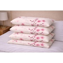 Ber-Tun Tekstil Çiçek Desenli Fermuarlı Yastık Kılıfı4'lü Takım