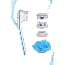 Macgon 5 Başlıklı Pilli Duş Fırçası & Spa Masaj Aleti 30 cm Bakım Etkili Unisex Banyo Seti