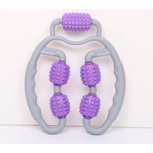 Macgon 5 Silindirli Vücut Masaj Roller Mor, Selülit Masaj Aleti