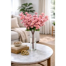 1 Adet Yapay Bahar Dalı Japon Kiraz Çiçeği – Pembe 9 Dallı Çiçek, Ev Vazo Aranjmanı, 57 cm