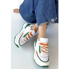 Twinsies E-Pazar Aleh Beyaz Cilt Yeşil Detaylı Çift Bağcıklı Spor Ayakkabı