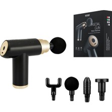 Macgon 4 Başlıklı Profesyonel Darbeli Masaj Tabancası ve Titreşimli Masaj Aleti