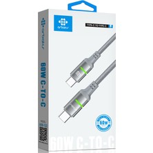 Hsc Bilişim Type-C To Type-C 60W Hızlı Şarj ve Data Kablosu – Örgülü, Dayanıklı, LED Işıklı Tasarım Arbaks Arb-