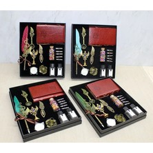 EkoAlışverişDünyam Deri Defterli Divit Hokka ve Mühür Seti Model 1