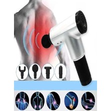 Macgon 4 Başlıklı 6 Kademeli Vurmalı Titreşimli Yoğurmalı Elektrikli Masaj Cihazı Tabancası