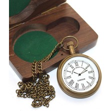 EkoAlışverişDünyam Ahşap Kutulu Pirinç Köstekli Saat Model 4