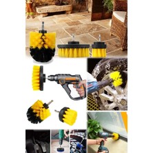 Macgon Mermer Taş Zemin Masa Temizleme Cilalama 3 Adet Matkap Uçları Temizleme Fırçaları Sarı Şık Çizmez