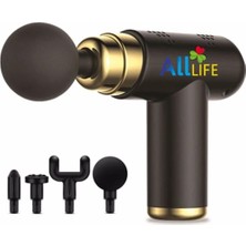 Macgon  Siyah Darbeli Titreşimli Şarjlı Sporcu Masaj Tabancası Masaj Aleti Kas Rahatlatıcı Egzersiz