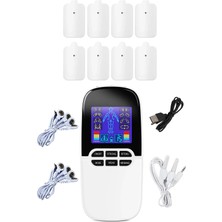 Macgon Çift Kanallı Şarjlı Renkli Ekranlı 8 Pedli Fizik Tedavi Tens Cihazı Masaj Aleti