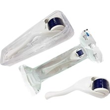 Macgon Dermaroller Masaj Aleti 1.50MM Beyaz 540 Iğneli Mavi Su Serum Tarağı Saç, Yüz, Vücut