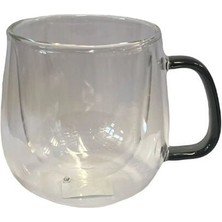 EkoAlışverişDünyam Çift Cidarlı Cam Kupa Gri Renk