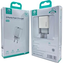 Hsc Bilişim 20W Pd + Qc3.0 USB Çift Girişli Şarj Başlığı Dvip N30
