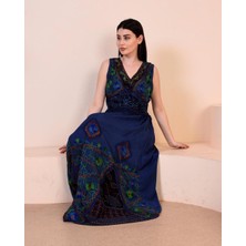 Fibula Otantik ve Bohem Işlemeli %tüz Pamuk Standart Beden Ithal Maxi Elbise 36-44 Bedenler Arası Olur