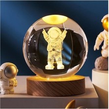 Azrlya Astronot Tasarımlı Işıklı Cam Küre Cap 6 cm Kod 52