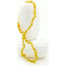 Silver'sy Damla Kehribar Diş Çıkarma Sarı Bebek Kolyesi, 0-4 Yaş 31-33 Cm(Diş-Genel Sağlık) (2,9-3 Gram)