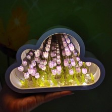 Azrlya Bulut Tasarımlı Aynalı Lale Gece Lambası