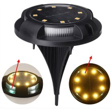 Azrlya 4 Lü Solar Panelli Kazıklı Zemin Solar Ledi 8+4 LED Gün Işığı