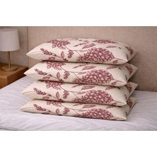 Ber-Tun Tekstil Çiçek Desenli Yastık Kılıfı 4'lü Takım