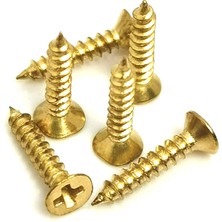 Azrlya Klips, Menteşe, Ayak, Ağaç, Sunta Vidası 3X13 mm - Sarı 100 Adet