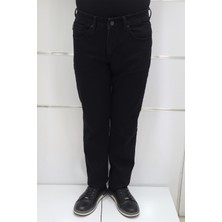 Hacker Fistan Store Erkek Siyah Yüksek Bel Rahat Kesim Boru Paça Büyük Beden Jean Pantolon