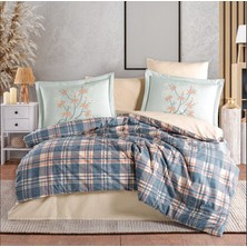 Virtustore Çift Kişilik Poplin Nev Margeret Mavi