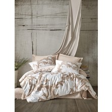 Virtustore Loren Bej Çift Kişilik Saten Nev Takımı