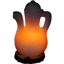 Virtustore Ibrik Şekilli Doğal Kaya Tuzu Lambası Çankırı Kablolu Ampullü Beyaz 5-7 kg
