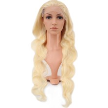 Bigelal Gerçek Front Lace Dalgalı Platin Tül Peruk / 80/85CM