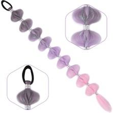 Virtustore Örgülü Simli Aksesuarlı Lastikli At Kuyruğu / ACM06