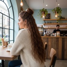 Virtustore Fiber Sen Kabarık Dalgalı 8 Parça Çıt Çıt / Kahve Karamel