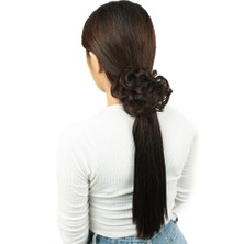 Virtustore Lı Lastikli Topuz Toka / Koyu Kahve