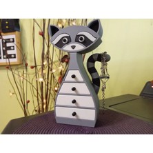 TriVox3D Sevimli Hayvan Şeklinde Takı Aksesuar Organizeri Çok Çekmeceli