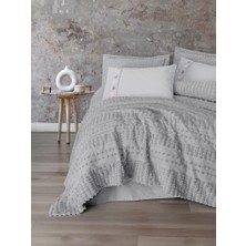 Virtustore Ranforce Çift Kişilik Yatak Örtülü Nev Takımı Limi Siva Gri