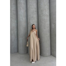 Virtustore Aerobin Uzun Elbise Bej Pt