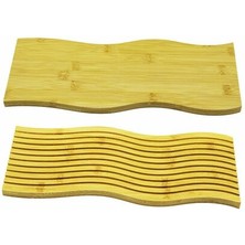 Ttt Dalgalı Çift Taraf Tasarımlı Ahşap Sunum Tepsisi