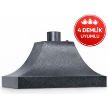 Demasan 4 Demlik Uyumlu Statik Davlumbaz Gri Çay Kazanı Davlumbazı