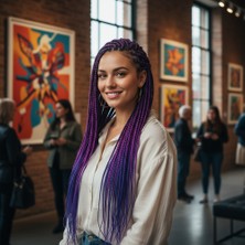 Virtustore Afrika Örgüsü ve Rasta Için Sen Ombreli / Açık Mor / Koyu Mor