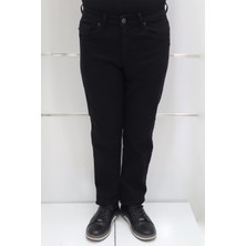 Hacker Fistan Store Erkek Siyah Normal Bel Normal Kesim Boru Paça Büyük Beden Jean Pantolon