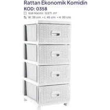 Yapımaks Rattan Komidin, Eko, 90X45X38 Cm, Gri
