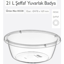 Dünya Badya Leğen, Yuvarlak, Şeffaf, 21 L