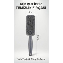 Generic Mikrofiber Detaylı Jant ve Lastik Temizleme Fırçası - Yumuşak Dokulu Ergonomik Saplı