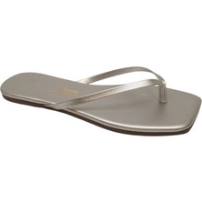 Tkees Kadın Kare Burun Silver Şık Günlük Terlik