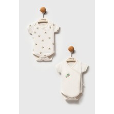 Moi Noi "mantar" Temalı Ikili Kısa Kol Body Seti - Ekru